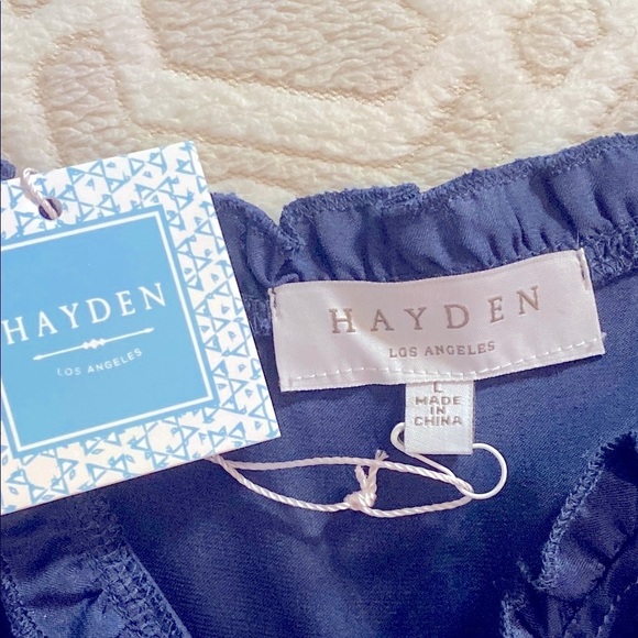 Hayden Los Angeles Navy Blue Ruffled Camisole Size L - Picture 6 of 7